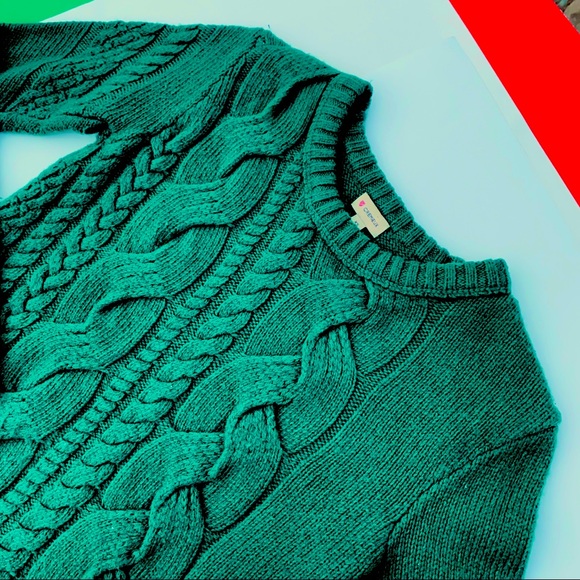 Cremieux preppy green cable-knit pullover fitted sweater, women’s XS - Picture 13 of 16
